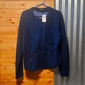 Torrid Blue Knit Zip Moto Jacket size 2 NWT